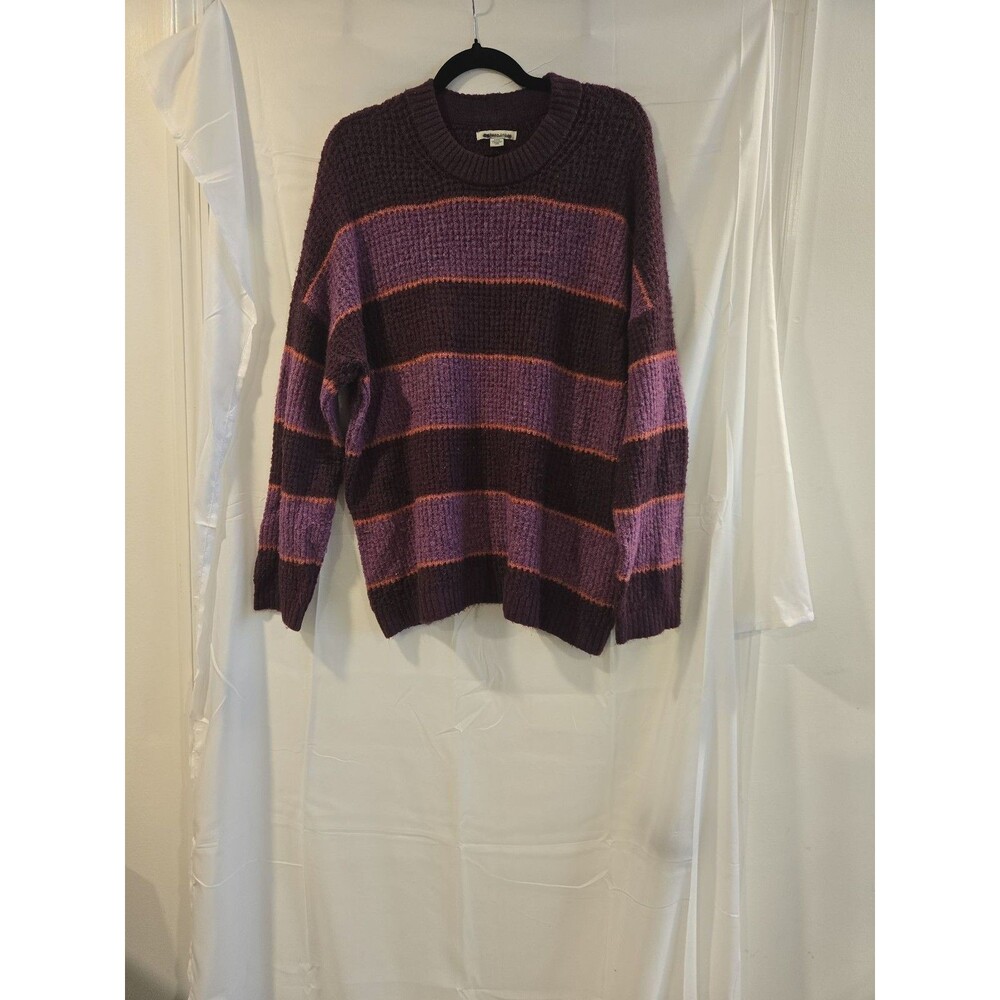American Eagle Striped Oversized Chenille Knit Sweater